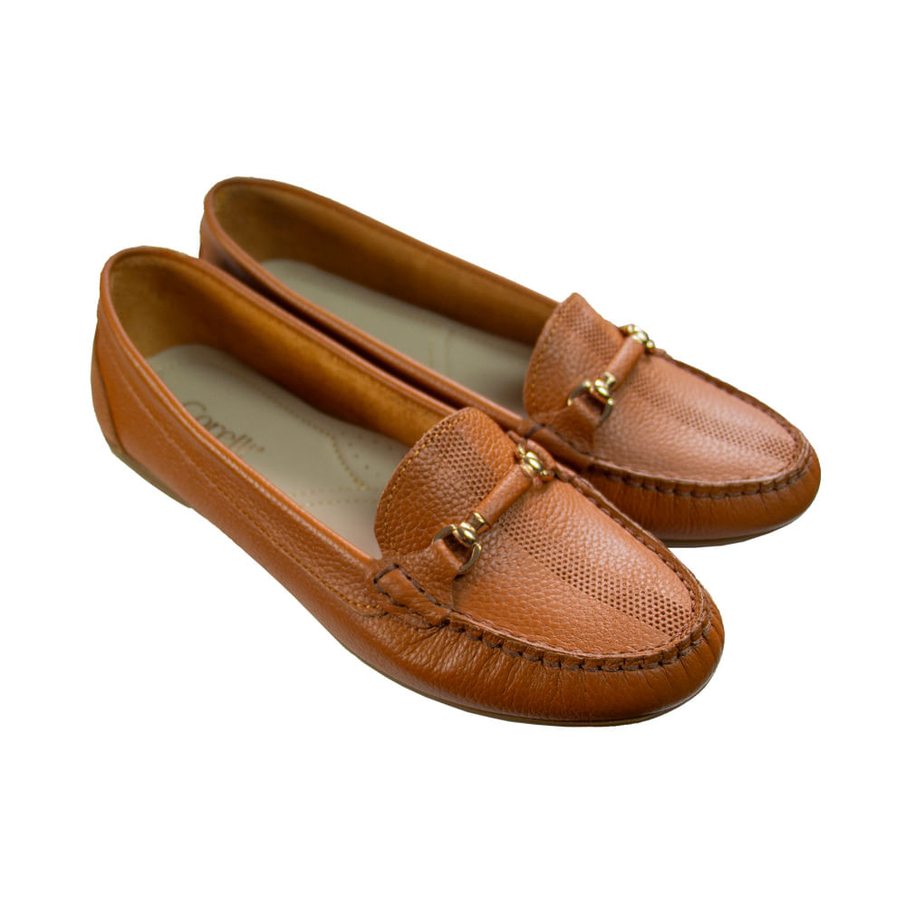 Mocasin Chato Mujer Corelli Sara II Cuero Cobre Talla 37