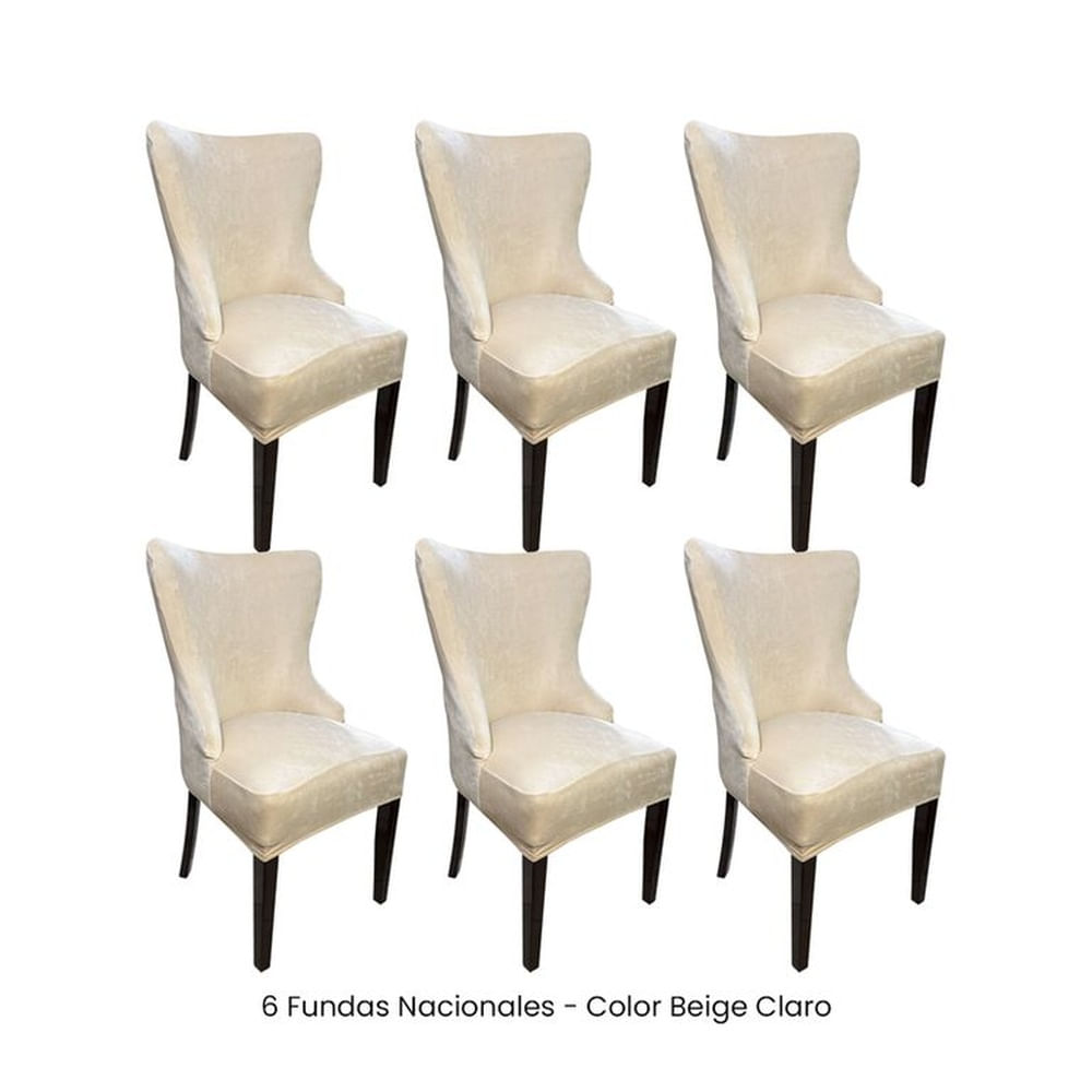 6 Fundas Nacionales de Terciopelo para Silla Princesa - Beige Claro
