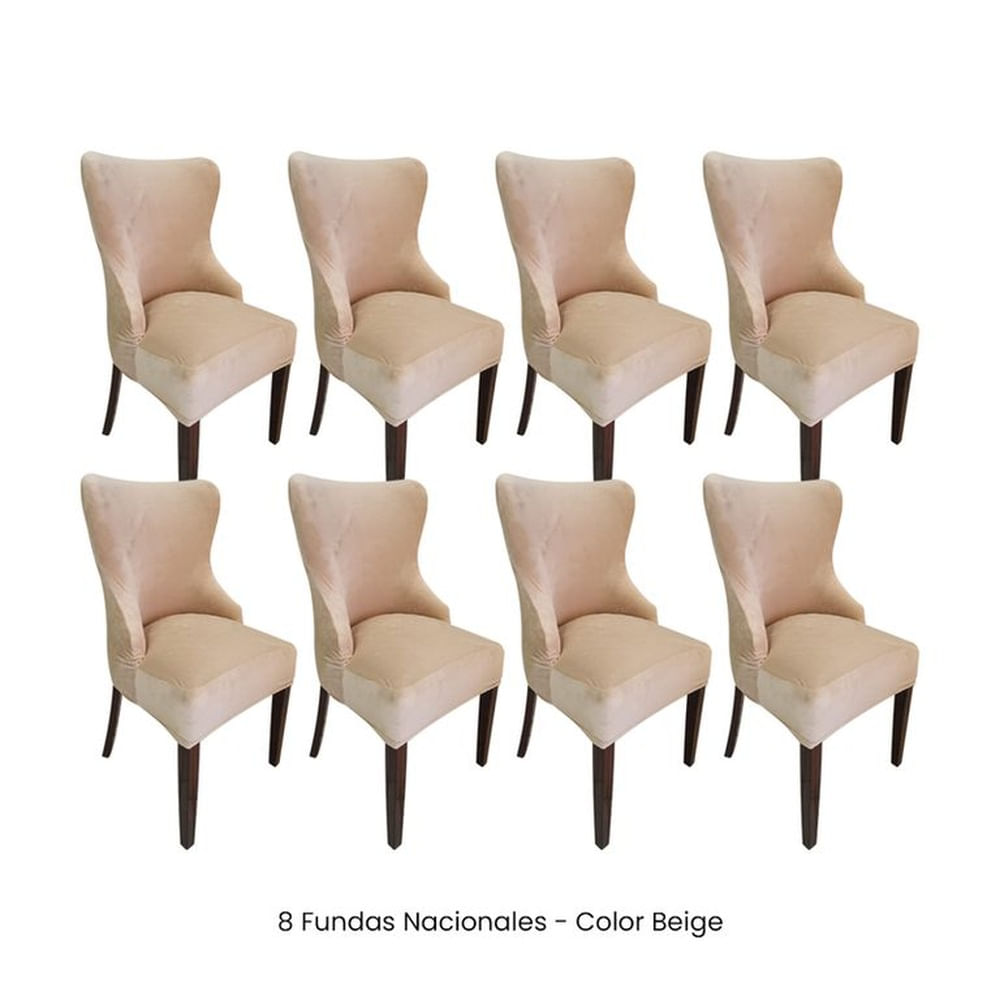 8 Fundas Nacionales de Terciopelo para Silla Princesa - Beige