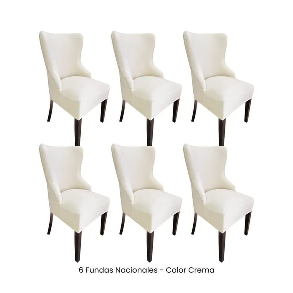 6 Fundas Nacionales de Terciopelo para Silla Princesa - Crema