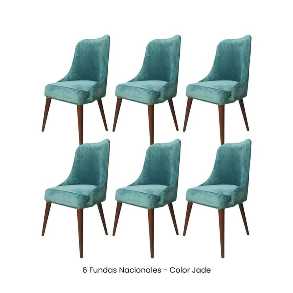 6 Fundas Nacionales de Terciopelo para Silla Brazo - Jade