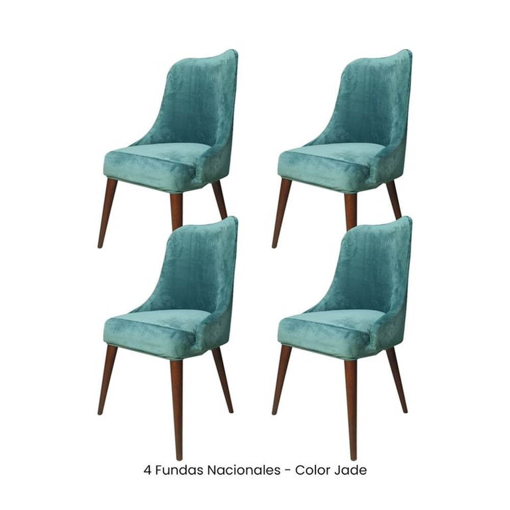 4 Fundas Nacionales de Terciopelo para Silla Brazo - Jade