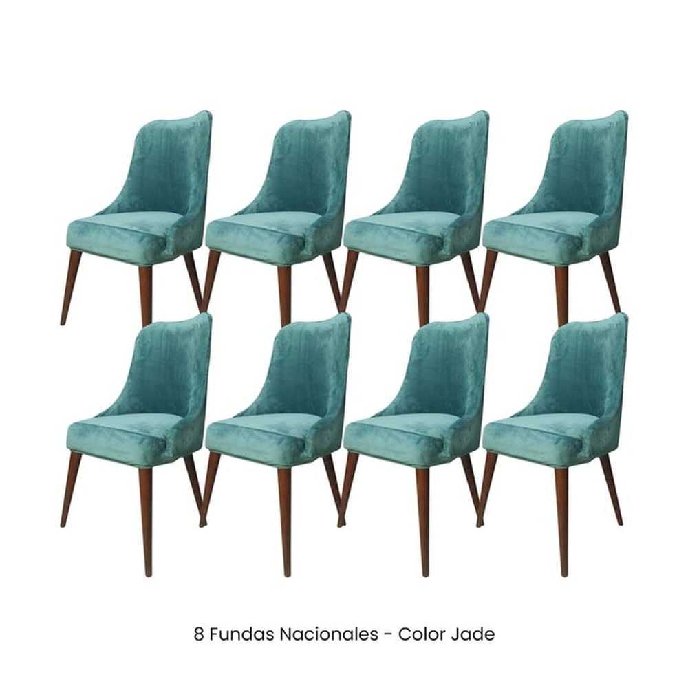 8 Fundas Nacionales de Terciopelo para Silla Brazo - Jade
