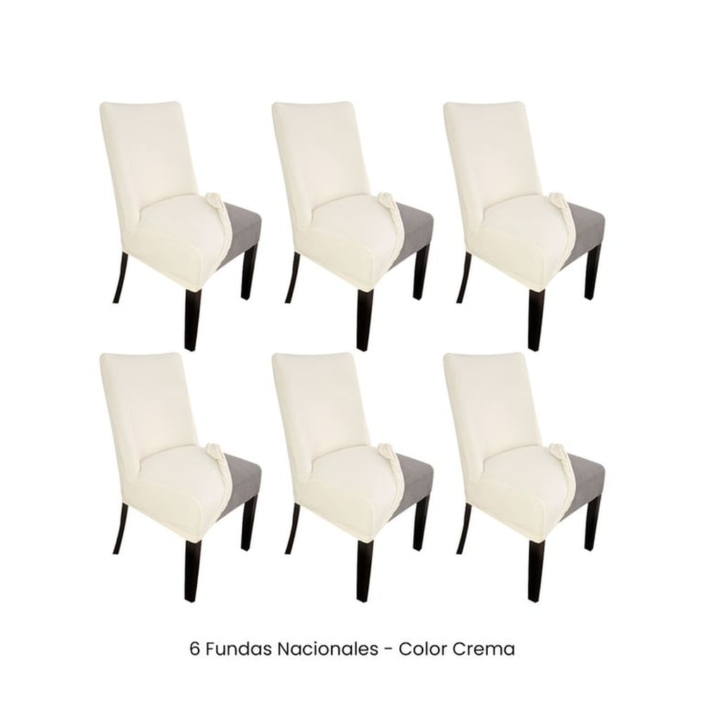6 Fundas Nacionales de Terciopelo para Silla Butaca Curva - Crema