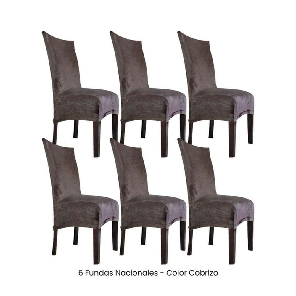 6 Fundas Nacionales de Terciopelo para Silla Recta - Cobrizo