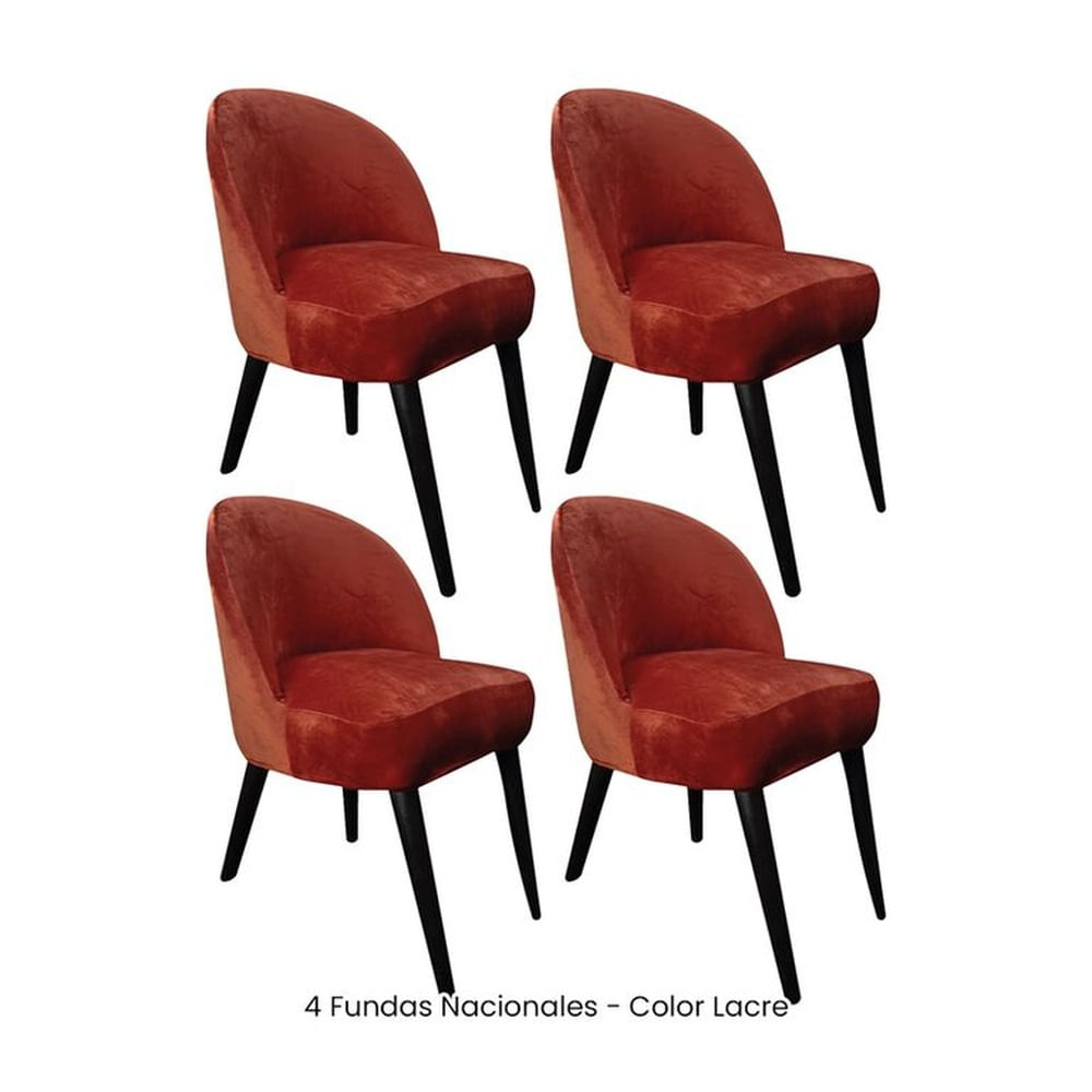 4 Fundas Nacionales de Terciopelo para Silla Vintage Curva - Lacre