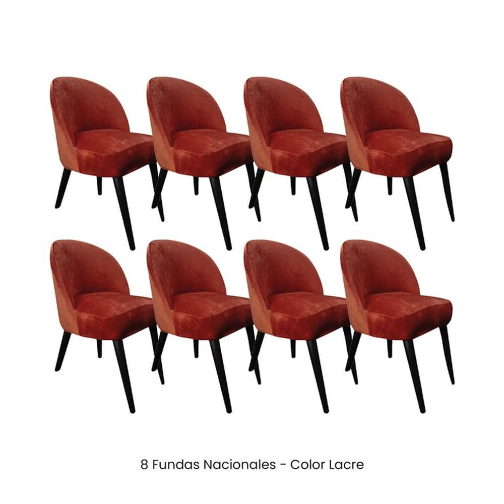 8 Fundas Nacionales de Terciopelo para Silla Vintage Curva - Lacre