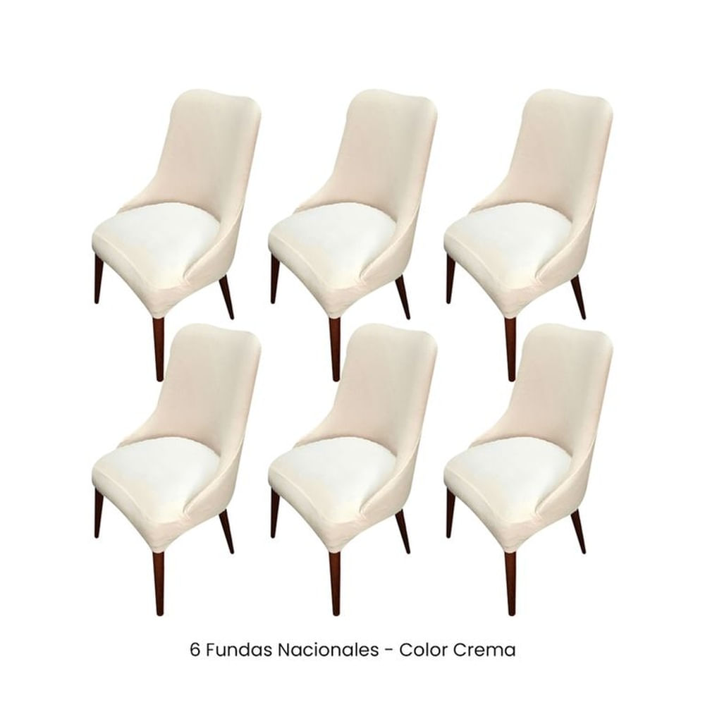 6 Fundas Nacionales de Terciopelo para Silla Brazo - Crema