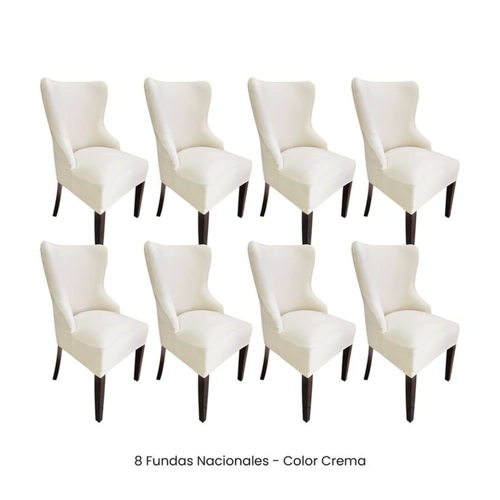 8 Fundas Nacionales de Terciopelo para Silla Princesa - Crema