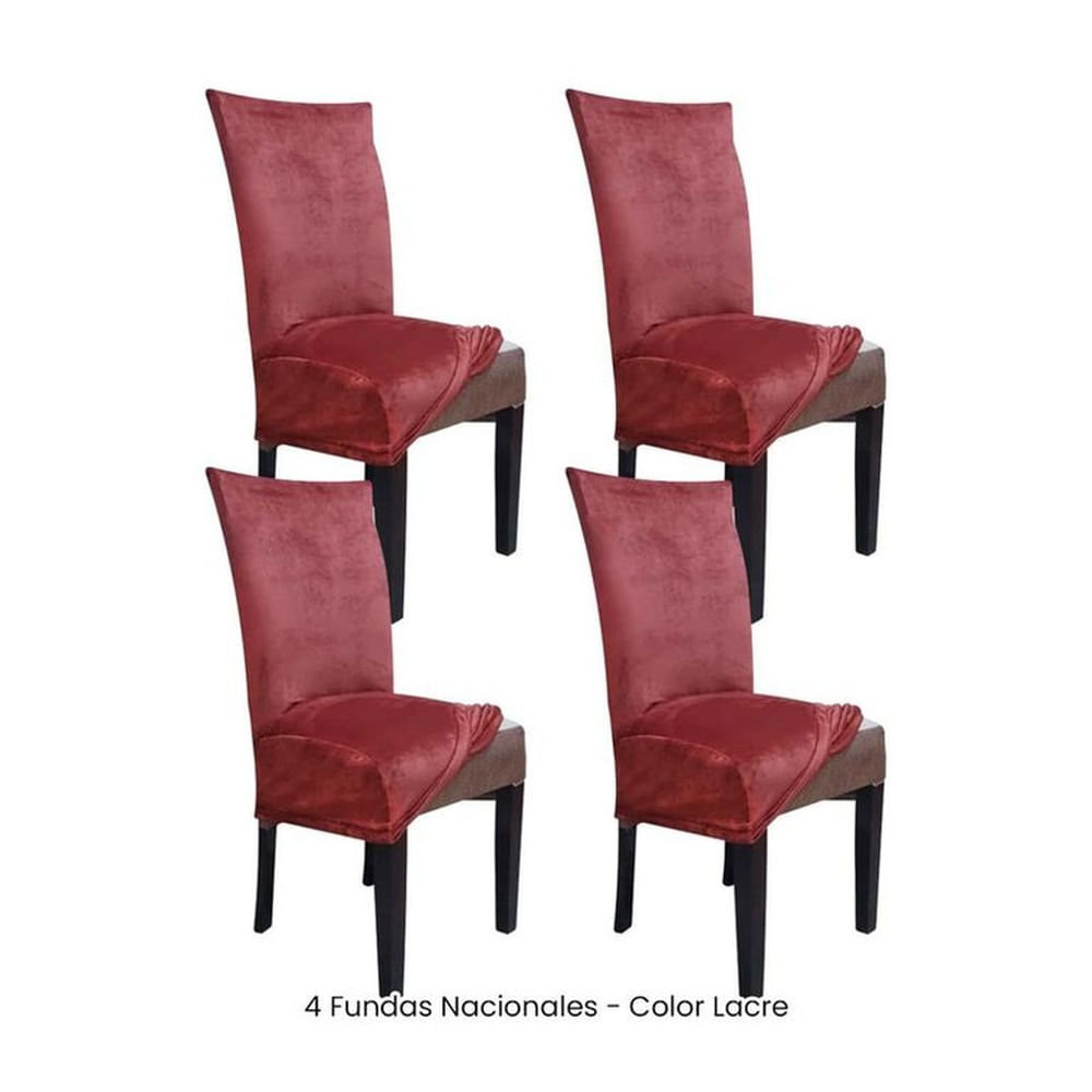 4 Fundas Nacionales de Terciopelo para Silla Recta - Lacre
