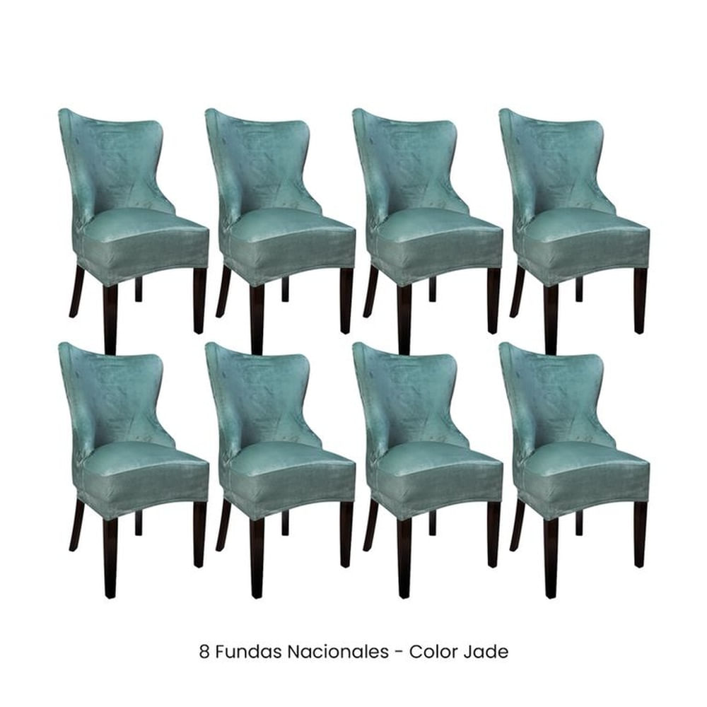 8 Fundas Nacionales de Terciopelo para Silla Princesa - Jade