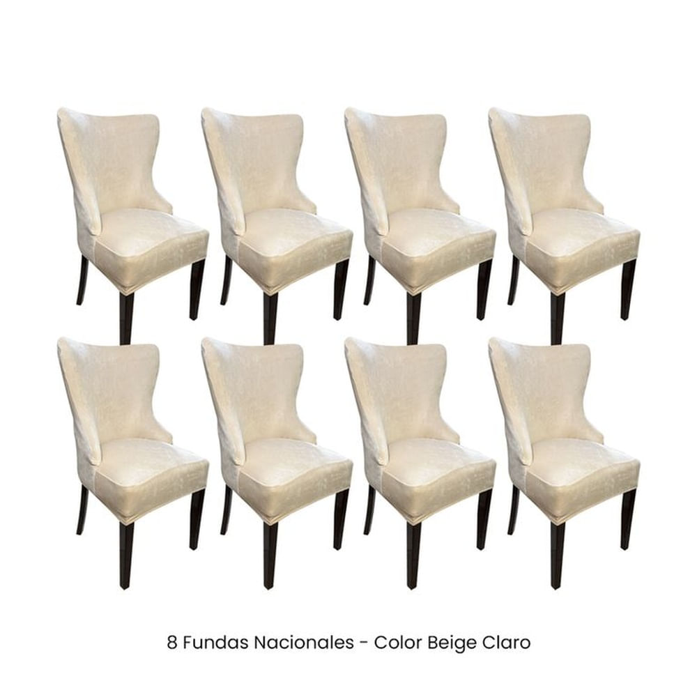 8 Fundas Nacionales de Terciopelo para Silla Princesa - Beige Claro