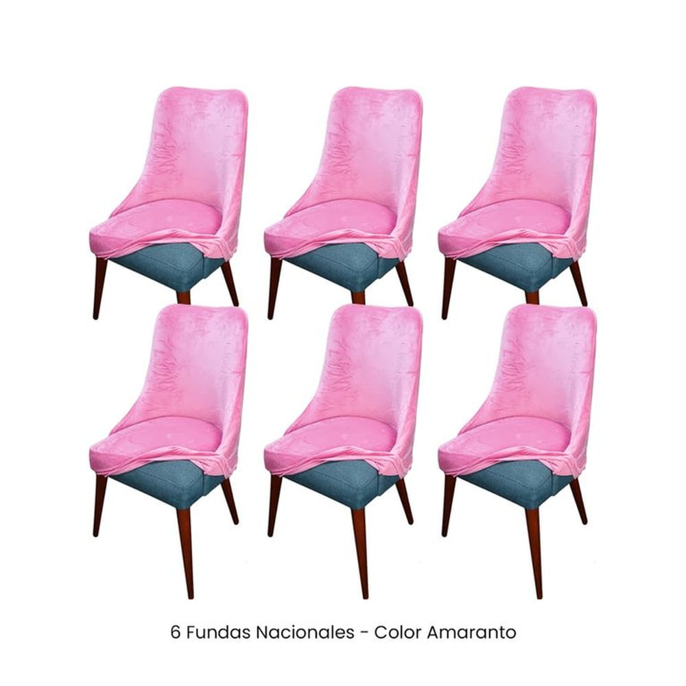 6 Fundas Nacionales de Terciopelo para Silla Brazo - Amaranto