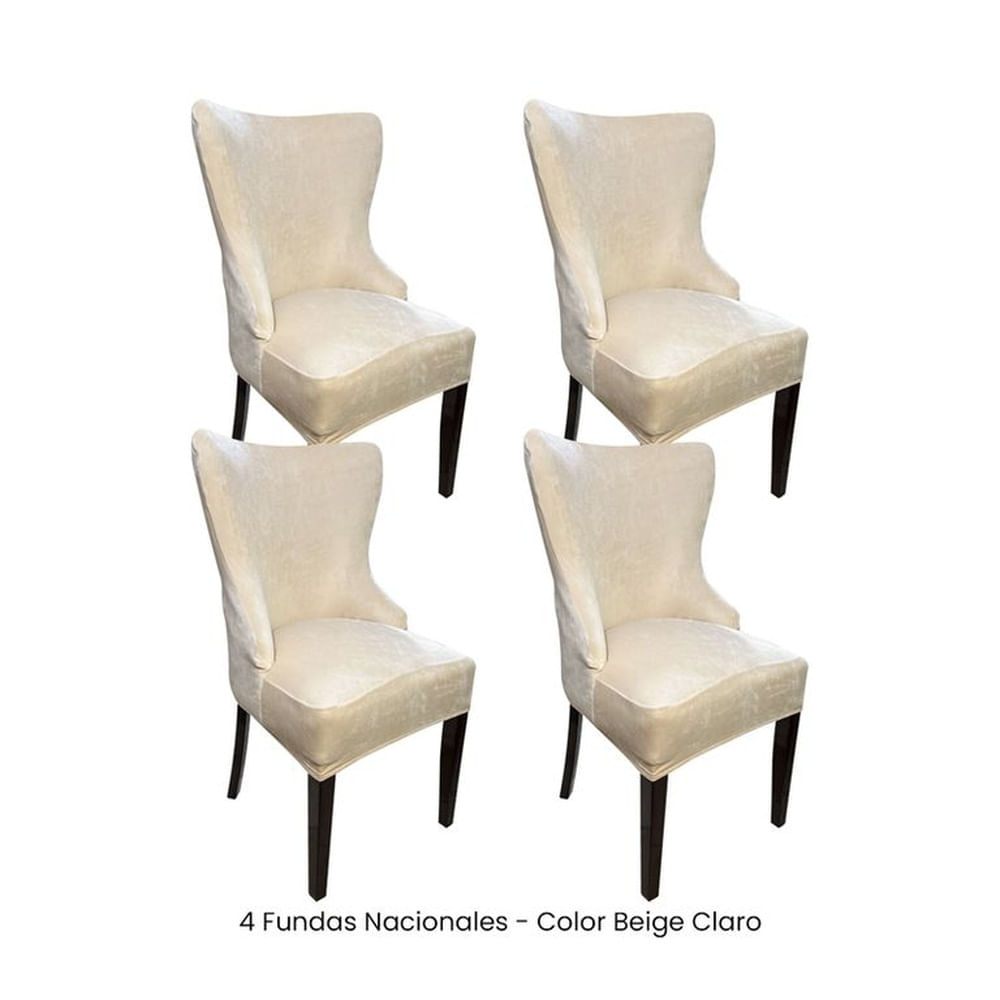 4 Fundas Nacionales de Terciopelo para Silla Princesa - Beige Claro