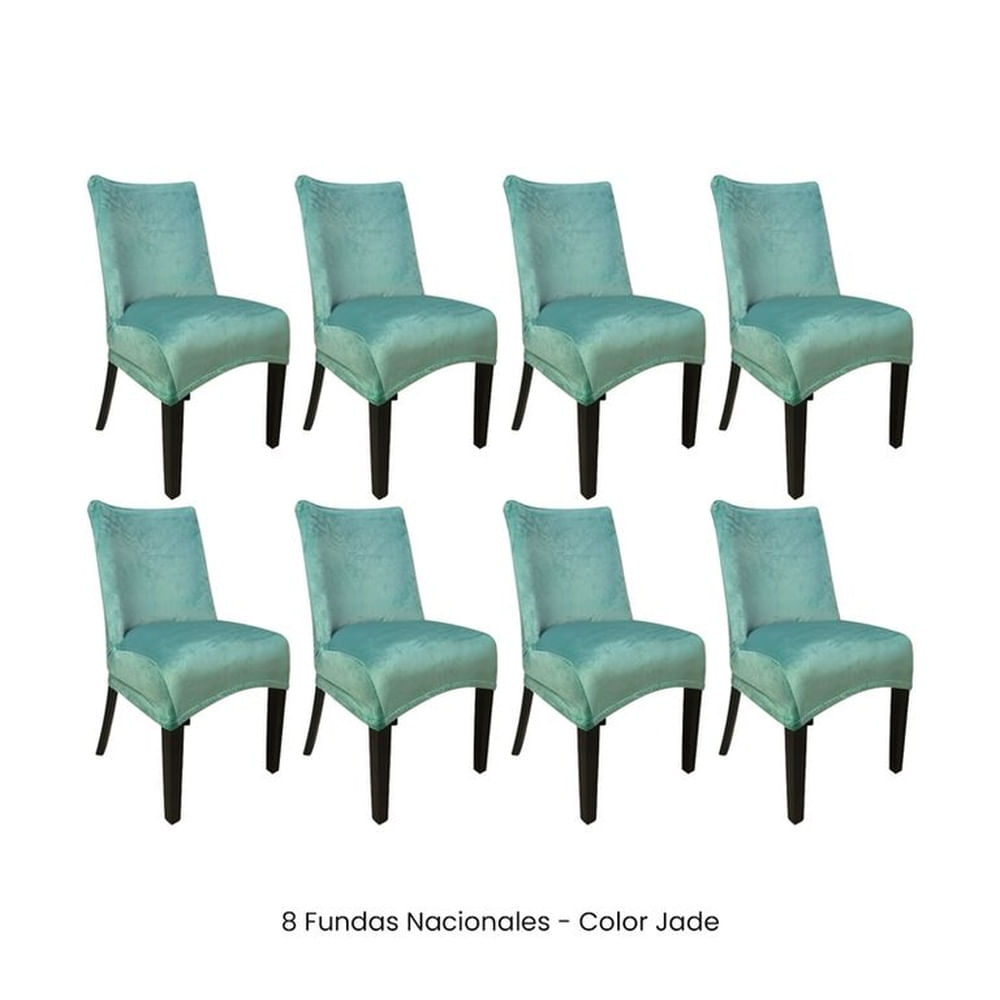 8 Fundas Nacionales de Terciopelo para Silla Butaca Curva - Jade