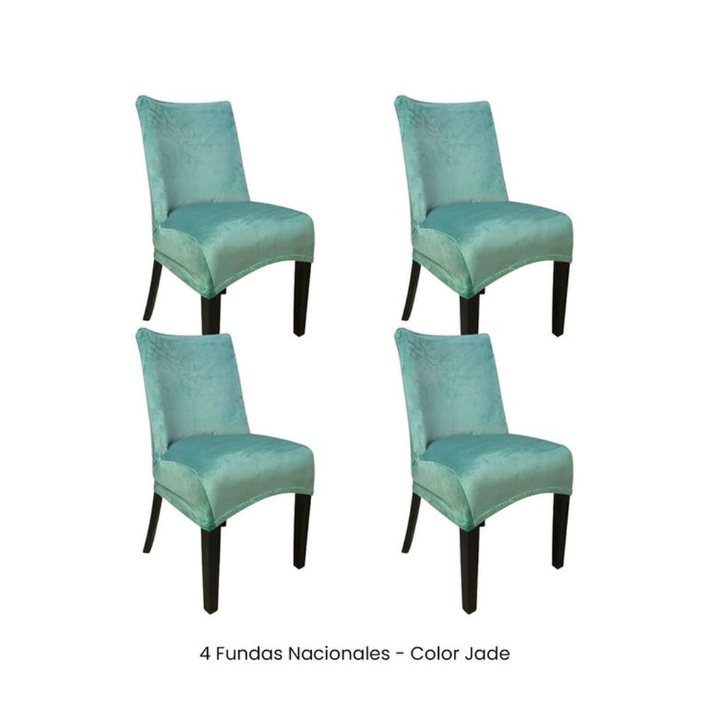 4 Fundas Nacionales de Terciopelo para Silla Butaca Curva - Jade