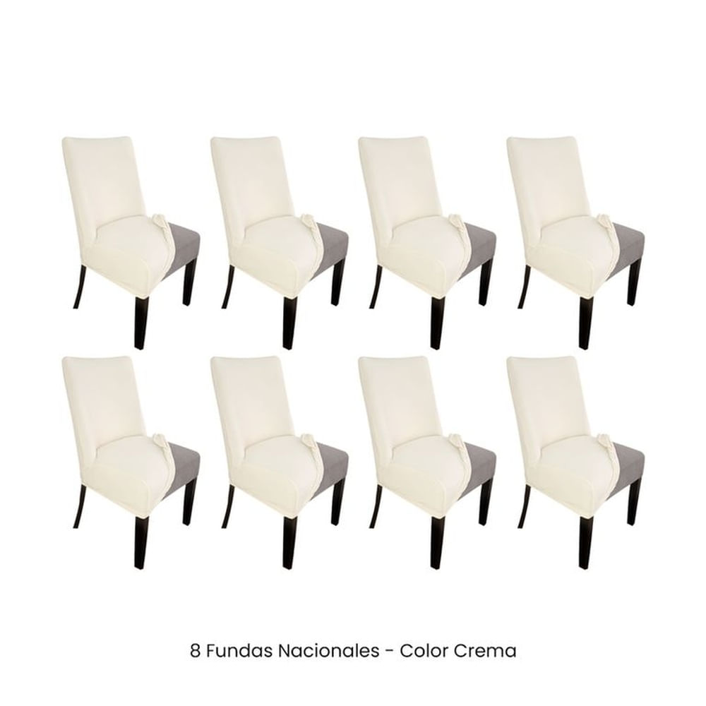 8 Fundas Nacionales de Terciopelo para Silla Butaca Curva - Crema