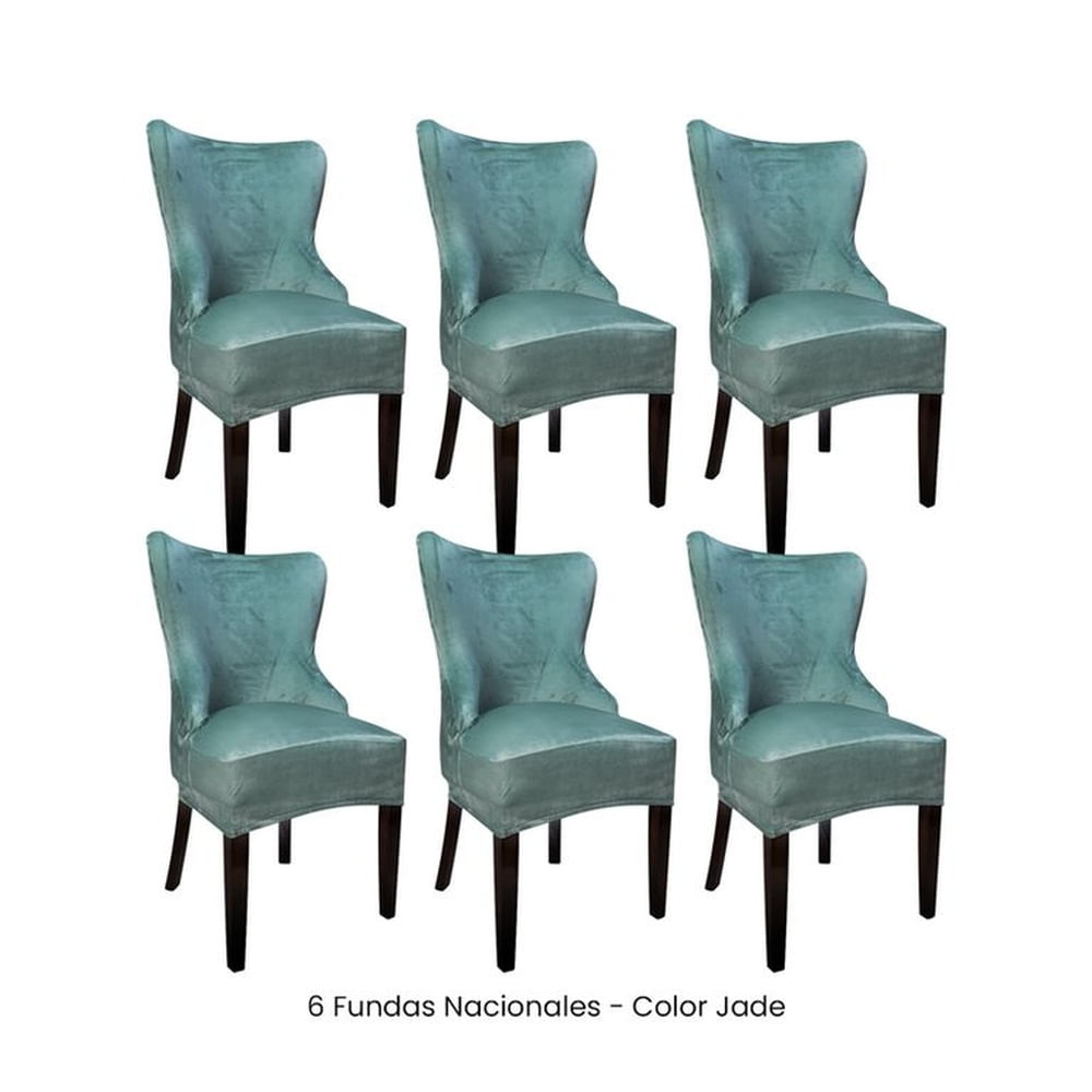 6 Fundas Nacionales de Terciopelo para Silla Princesa - Jade