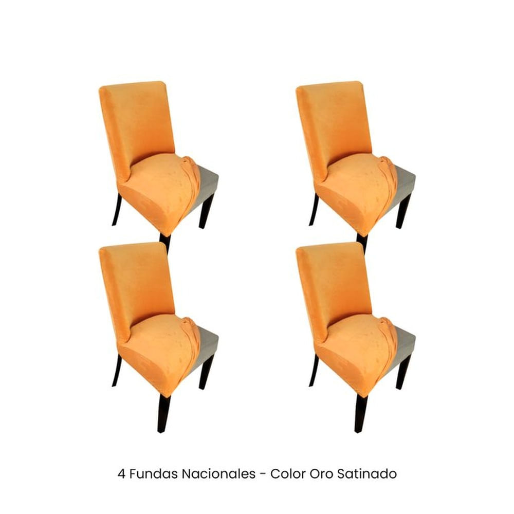 4 Fundas Nacionales de Terciopelo para Silla Butaca Curva - Oro Satinado
