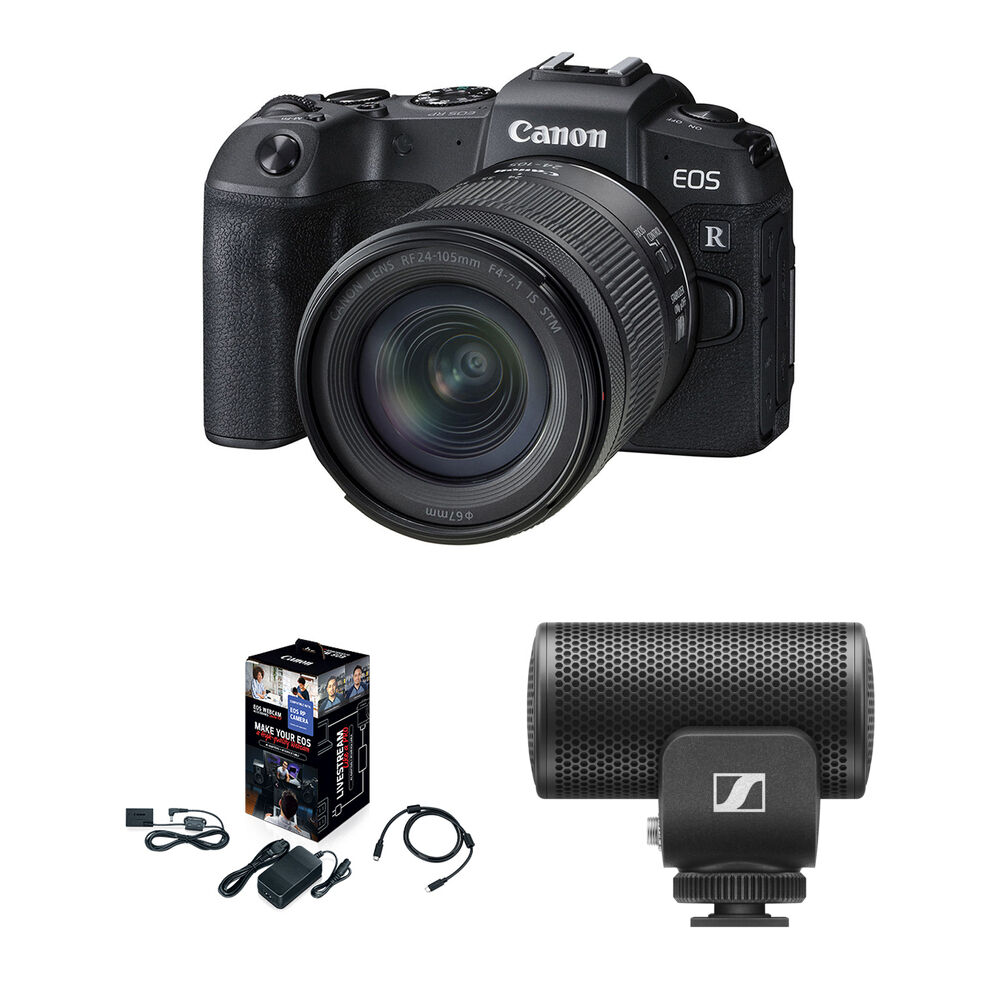 Canon EOS RP Cámara Sin Espejo con Lente RF 24-105mm f/4-7.1 IS STM, Micrófono y Kit de