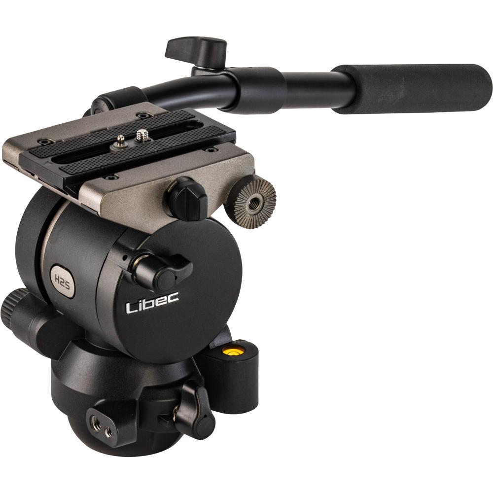 Libec H25 Cabezal de Video con Base de Bola de 75mm y Manija de Pan, Capacidad de Carga de