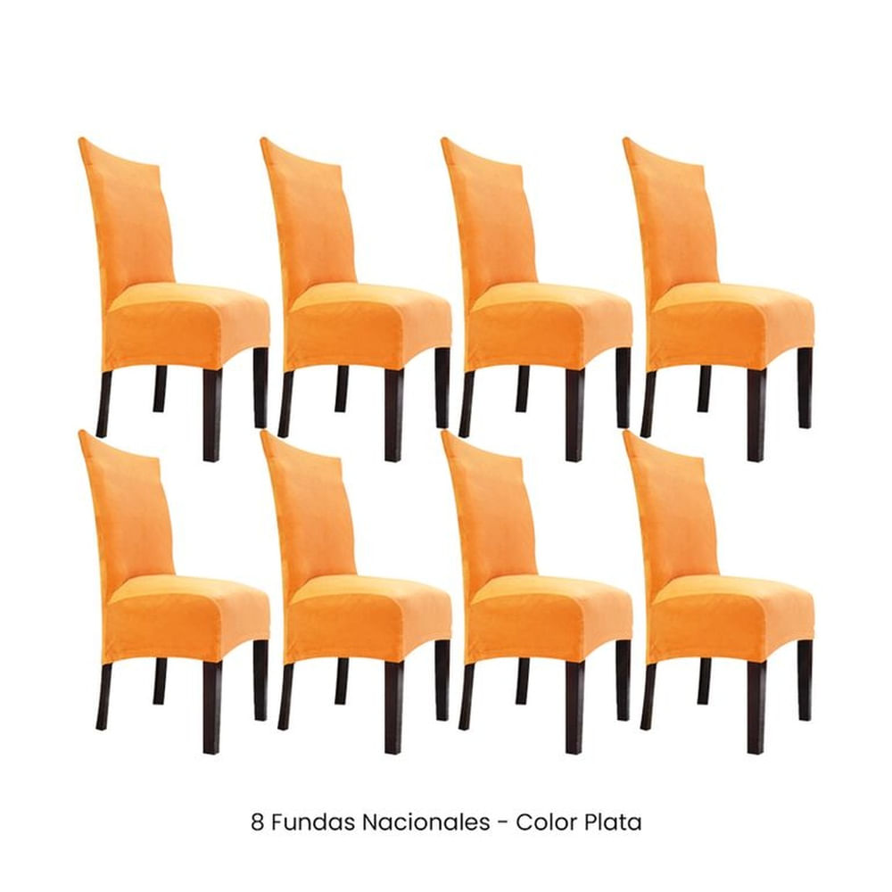 8 Fundas Nacionales de Terciopelo para Silla Recta - Oro Satinado