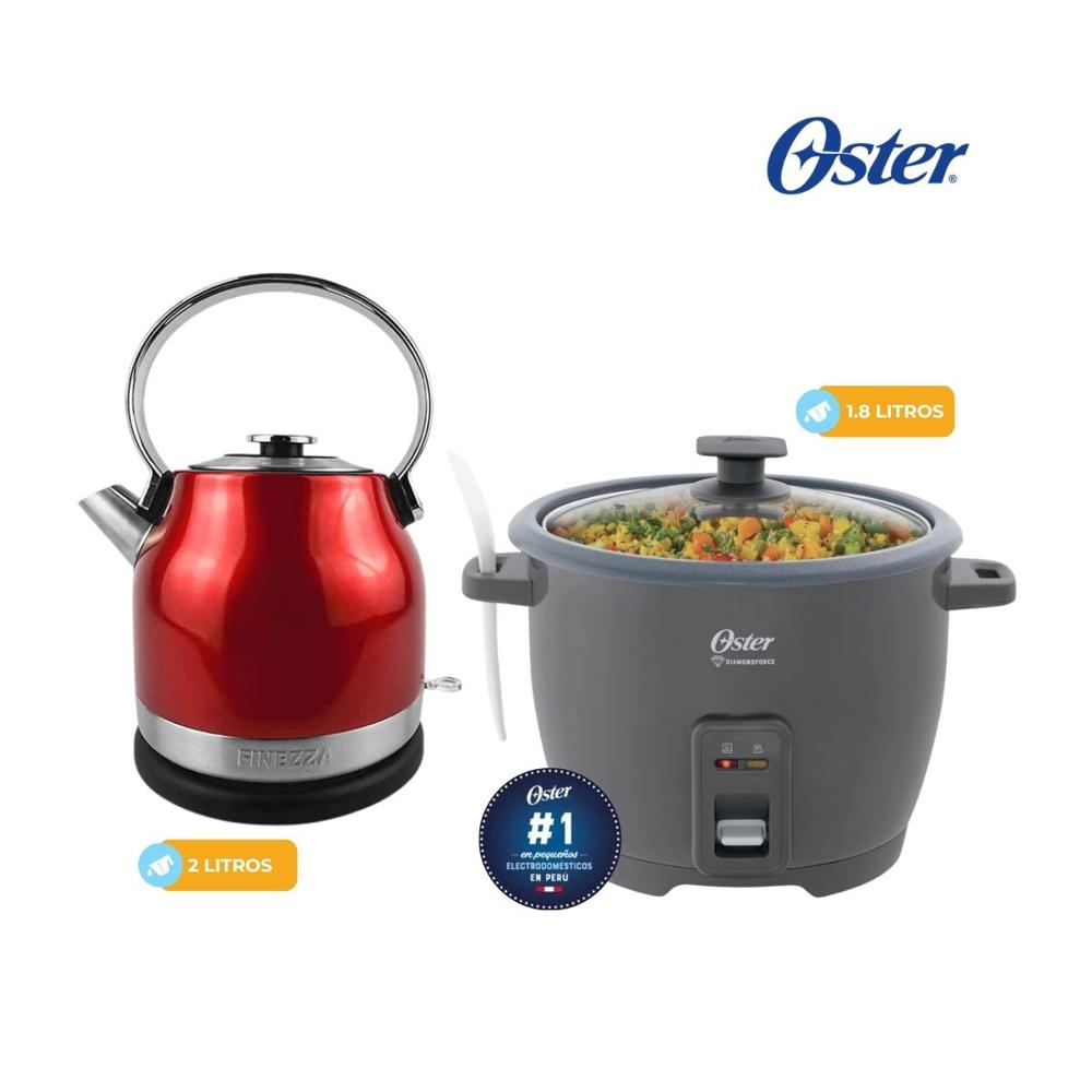 Combo Olla Arrocera 1.8 Litros - Hervidor Finezza de Acero Inoxidable 1.7 Litros
