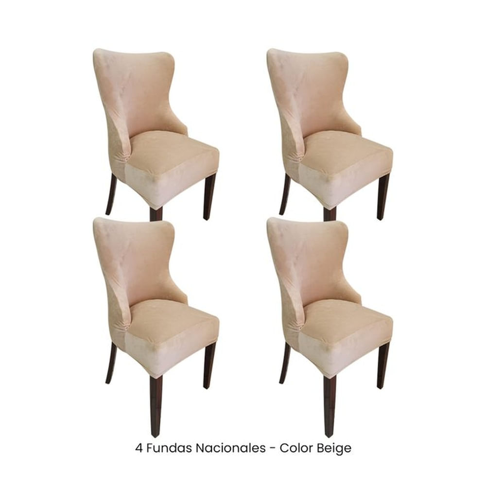 4 Fundas Nacionales de Terciopelo para Silla Princesa - Beige