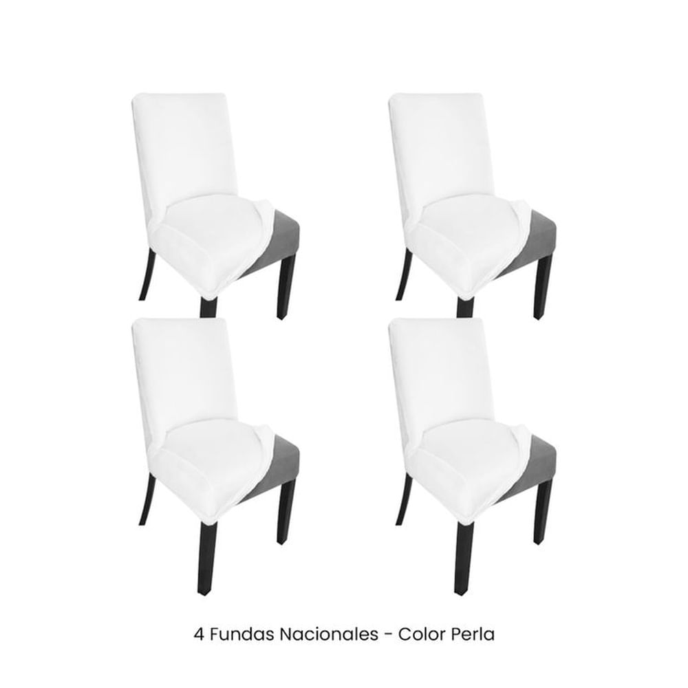 4 Fundas Nacionales de Terciopelo para Silla Butaca Curva - Perla