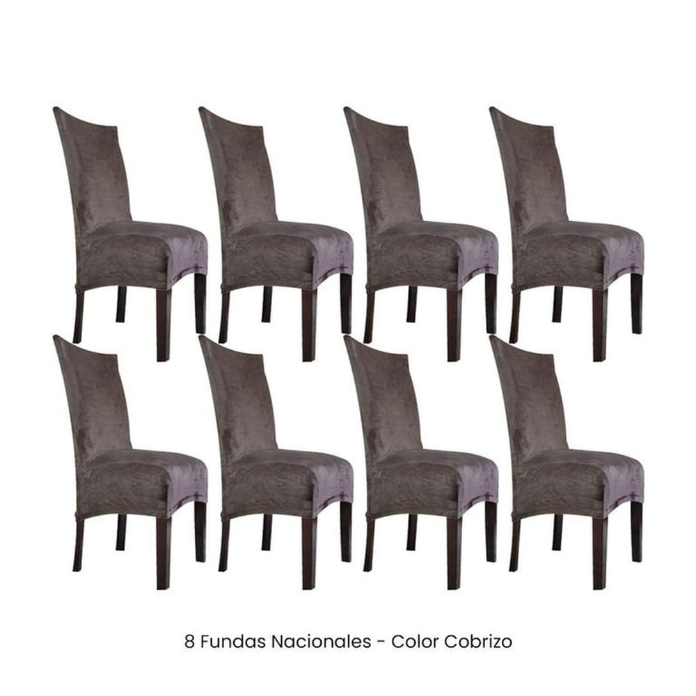 8 Fundas Nacionales de Terciopelo para Silla Recta - Cobrizo