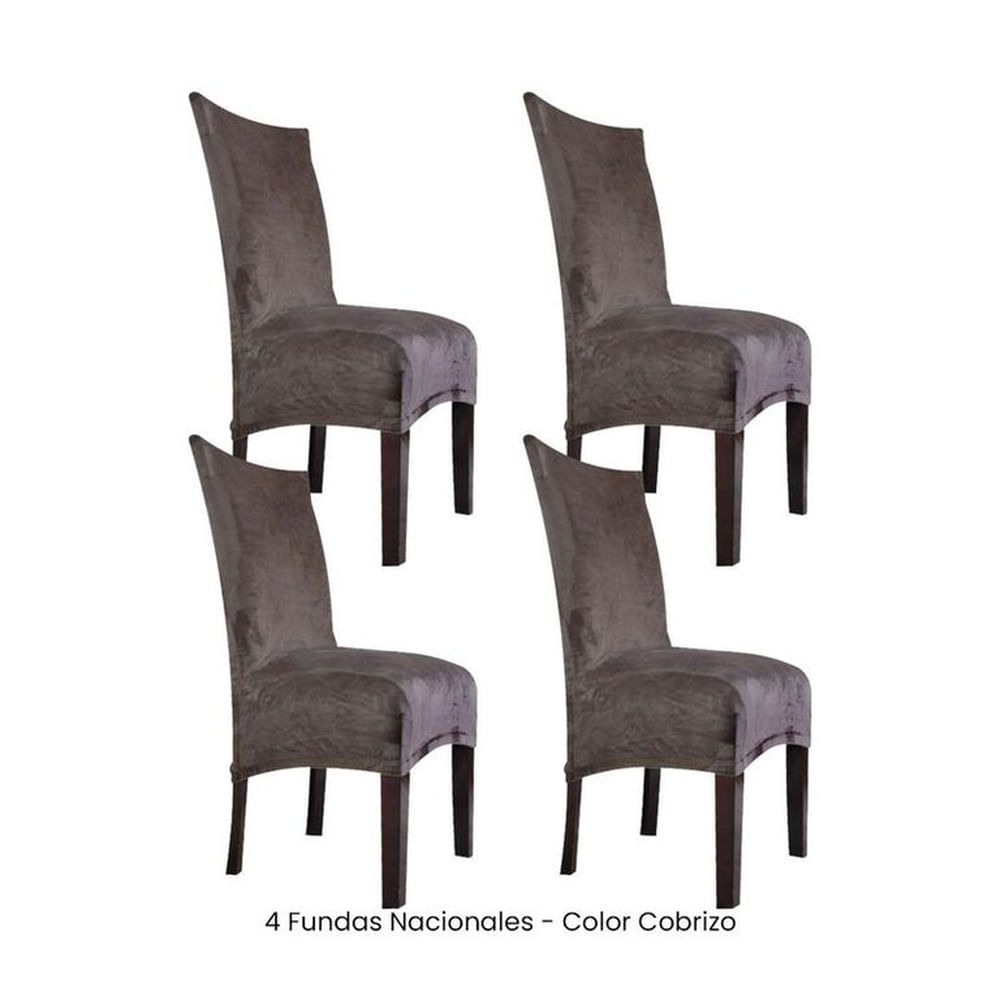 4 Fundas Nacionales de Terciopelo para Silla Recta - Cobrizo