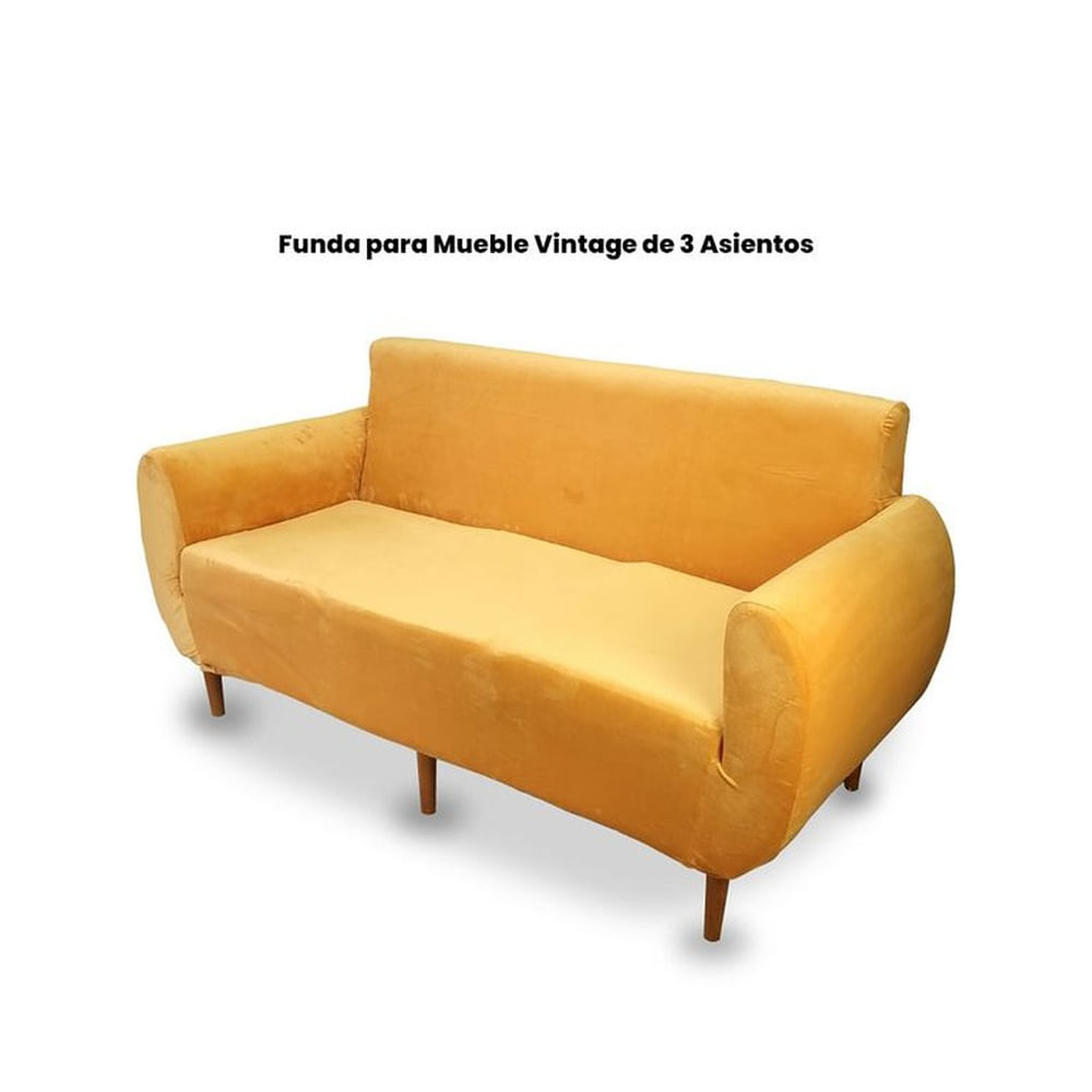 Funda de Terciopelo Nacional para Mueble de 3 - Oro Satinado