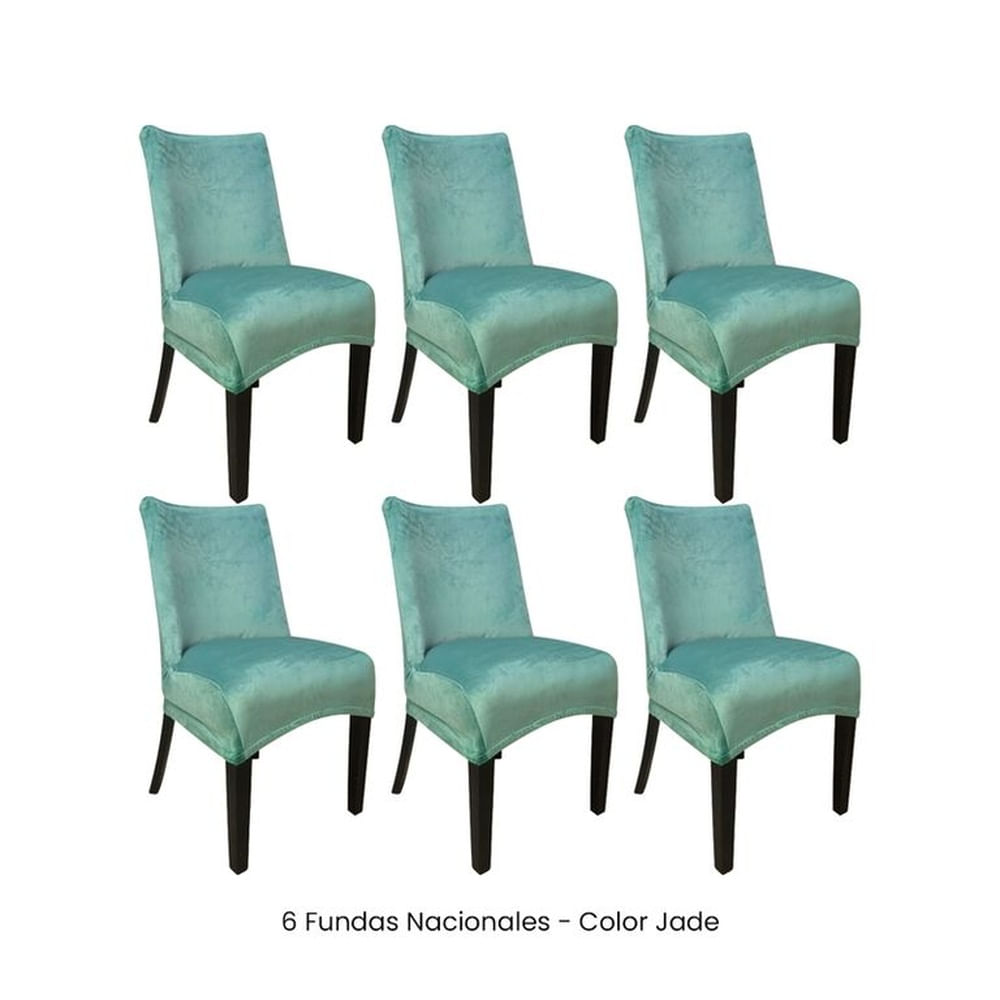 6 Fundas Nacionales de Terciopelo para Silla Butaca Curva - Jade