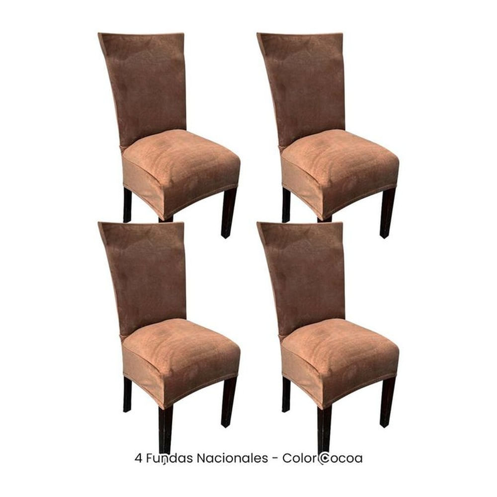 4 Fundas Nacionales de Terciopelo para Silla Recta - Cocoa