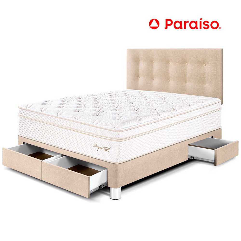 Dormitorio Royal Cloud Cajones 2 Plazas Champagne