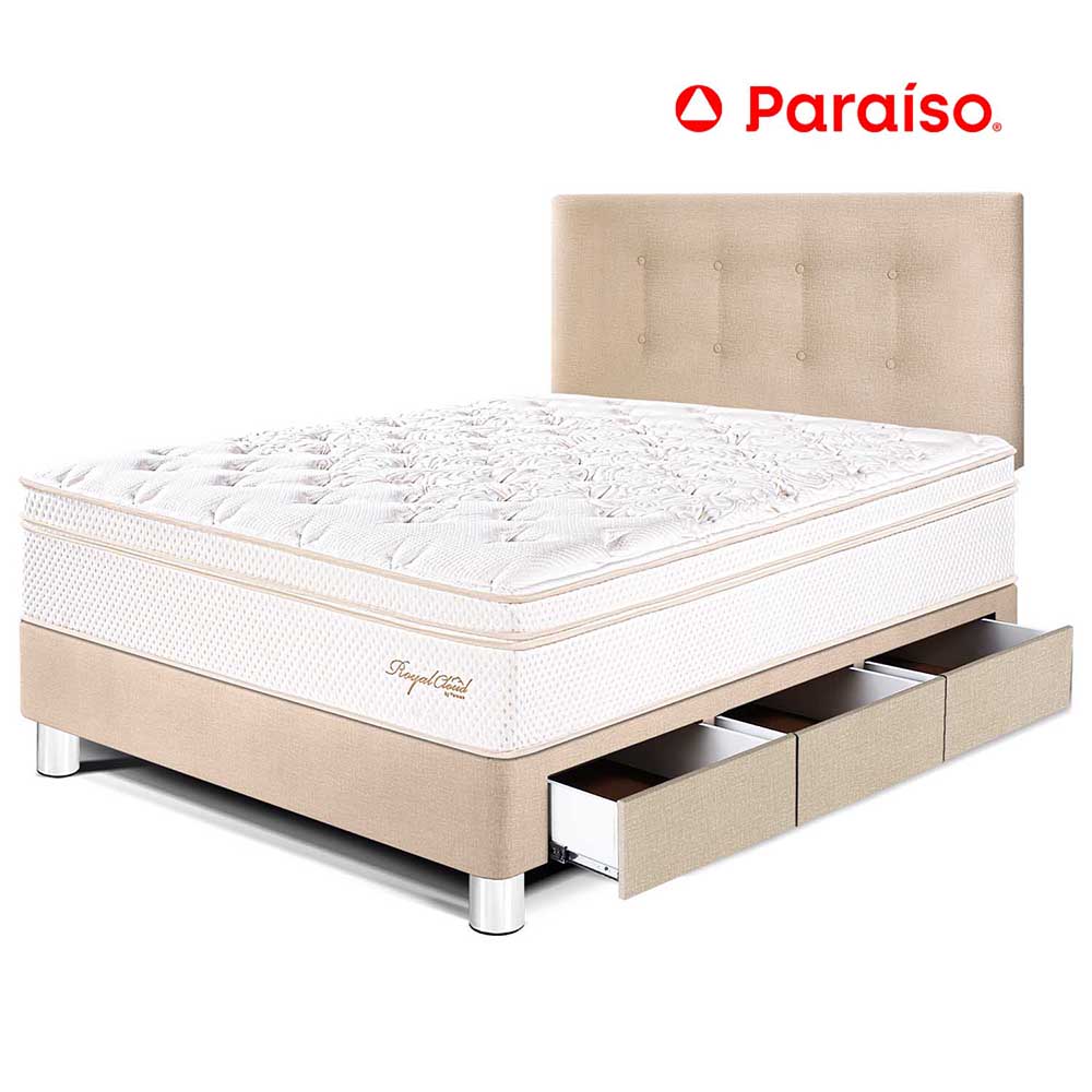 Dormitorio Royal Cloud con Cajones 1.5 Plazas Champagne