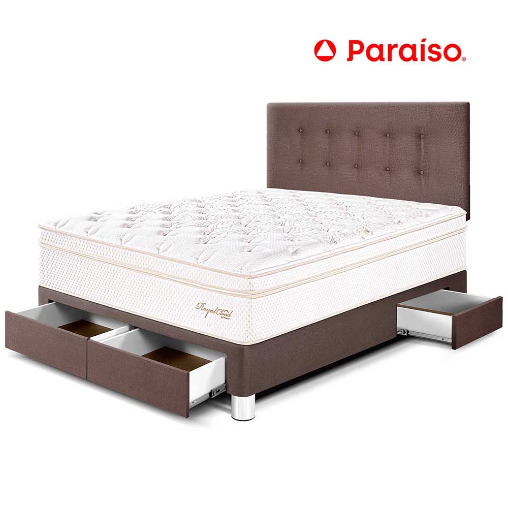 Dormitorio Royal Cloud Cajones 2 Plazas Chocolate