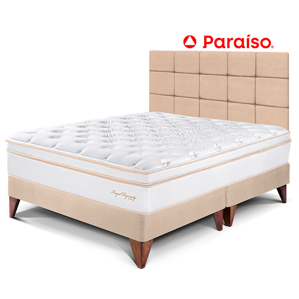 Dormitorio Europeo Royal Dynasty Queen y Cabecera Blocks Champagne