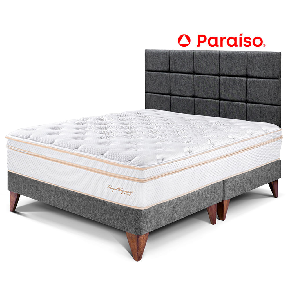 Dormitorio Europeo Royal Dynasty Queen y Cabecera Blocks Gris