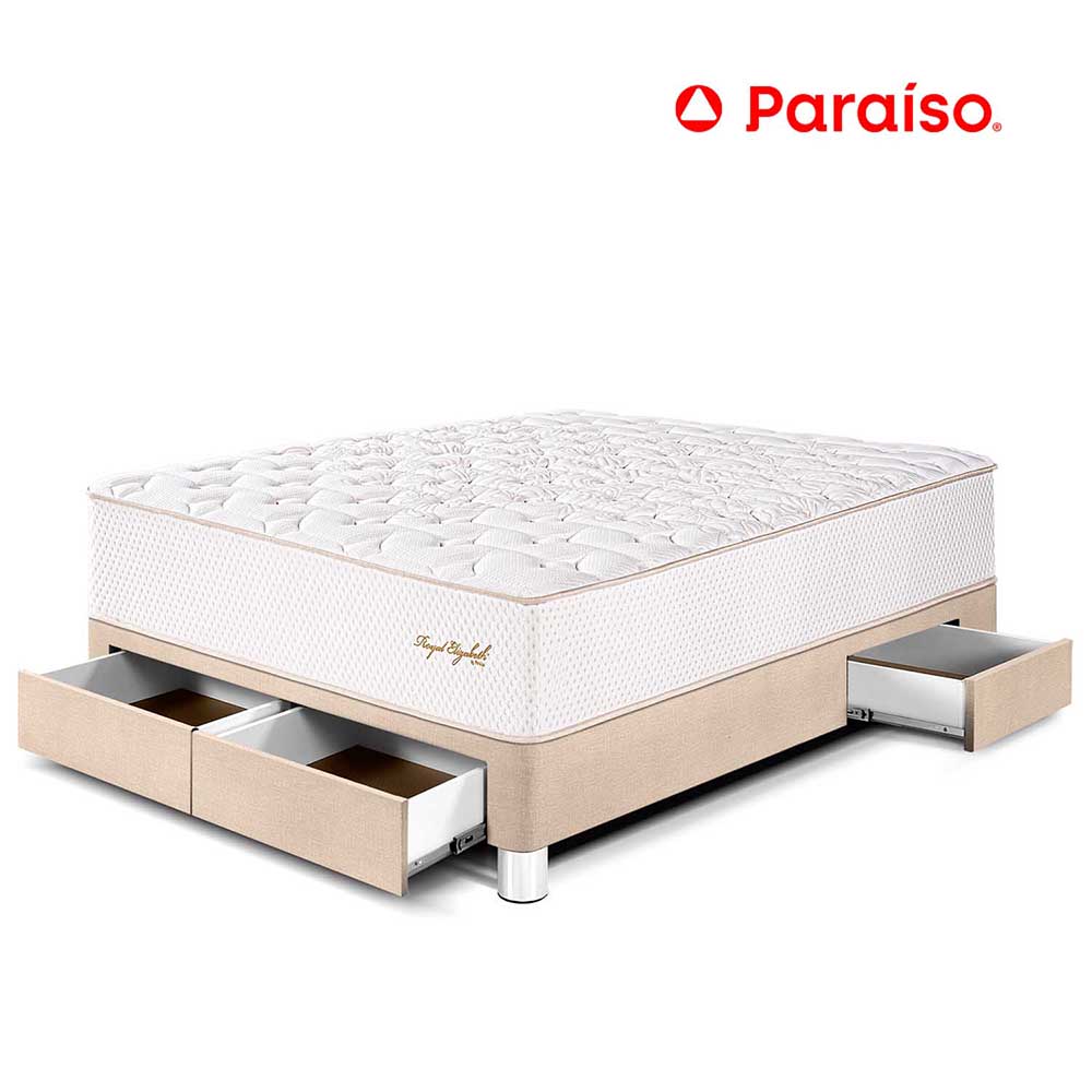 Cama Royal Elizabeth con Cajones 2 Plazas Champagne