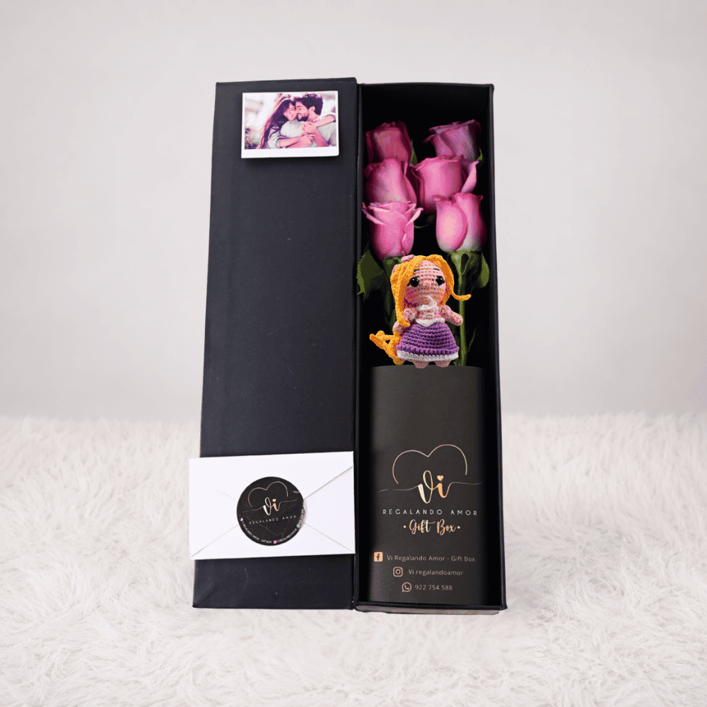 Box Luxury Rosas Lilas - Rapunzel