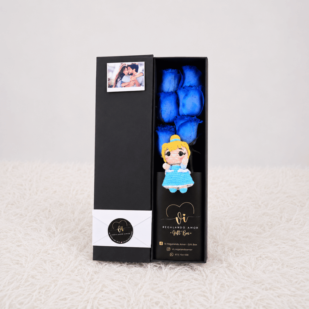 Box Luxury Rosas Azules - Cenicienta