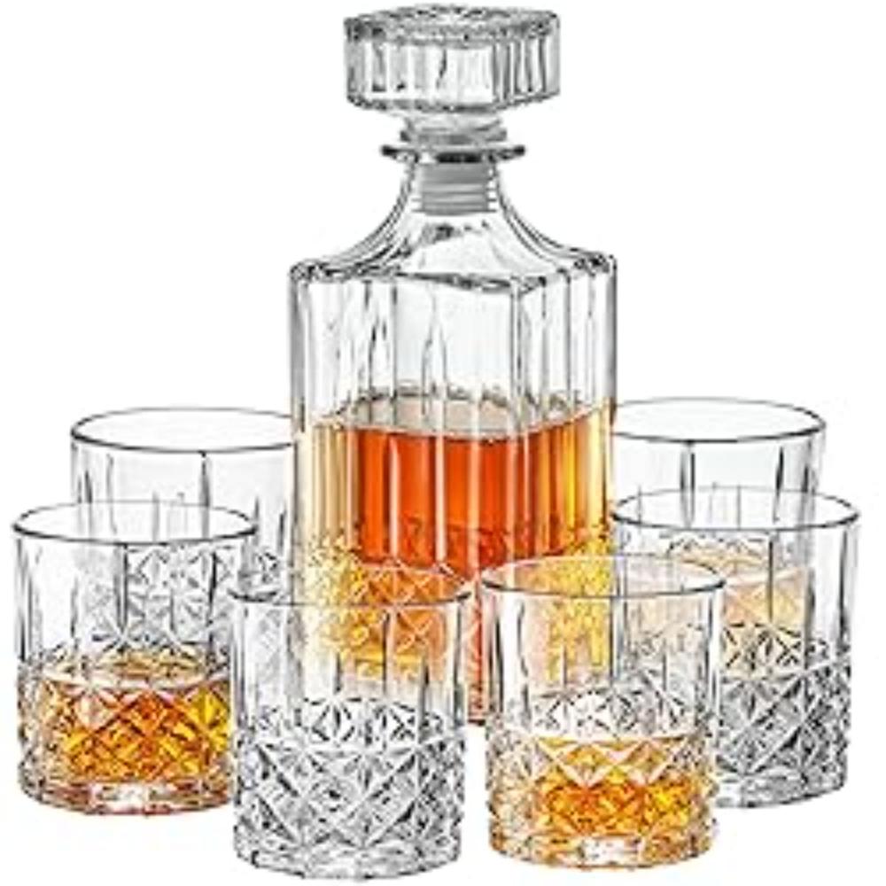Set de Licorera de Vidrio con 6 Vasos Delisoga Estilo Cristal   1160009