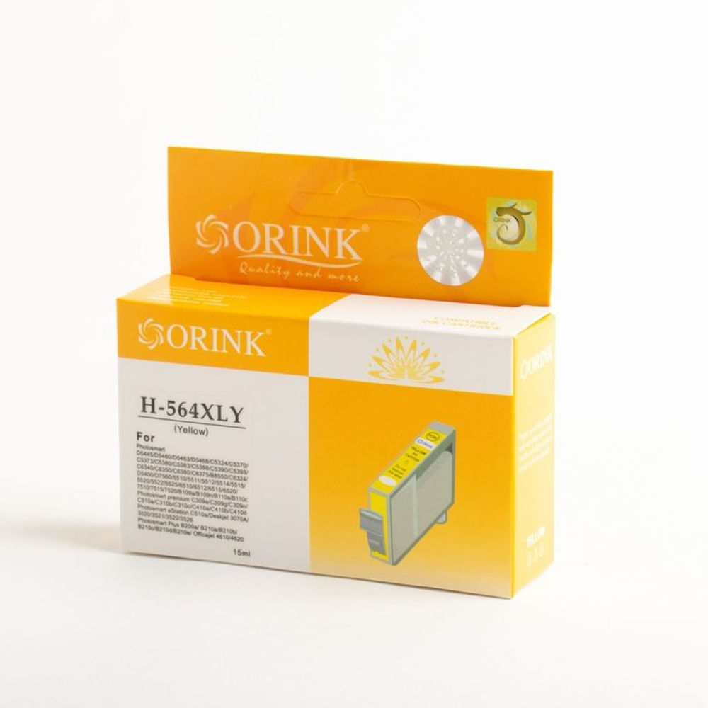 Cartucho de tinta Compatible orink CH 564 XL Amarillo  Yellow  15 ml PARA hp