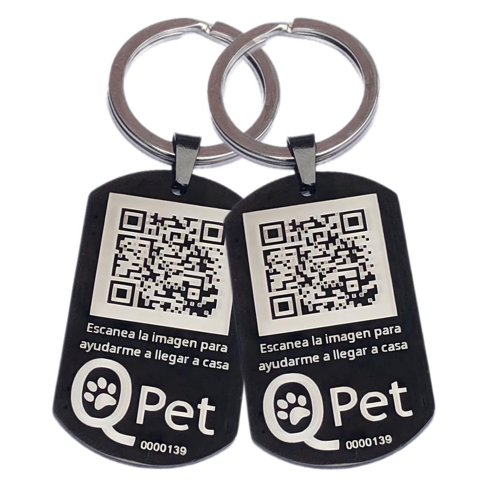 PACK x2 Placa QR Inteligente QPET Perros- Identificacion. Historial Medico. Alerta por Extravio 24-7
