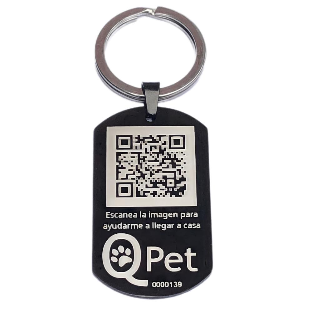Placa QR Inteligente QPET para Perros - Identificacion. Historial Medico. Alerta por Extravio 24-7