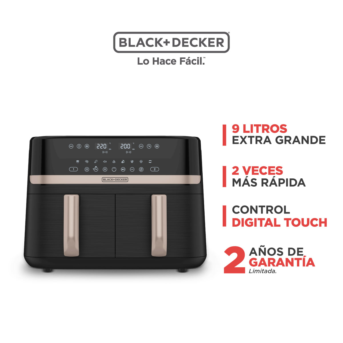 Freidora de Aire BLACK+DECKER Purifry 9L Negro