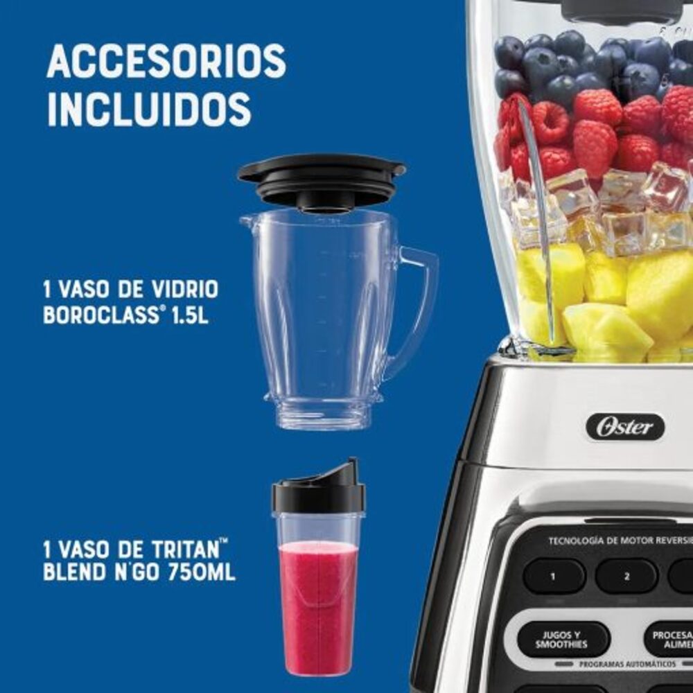 Licuadora motor reversible 1.5L 1000W con Blender