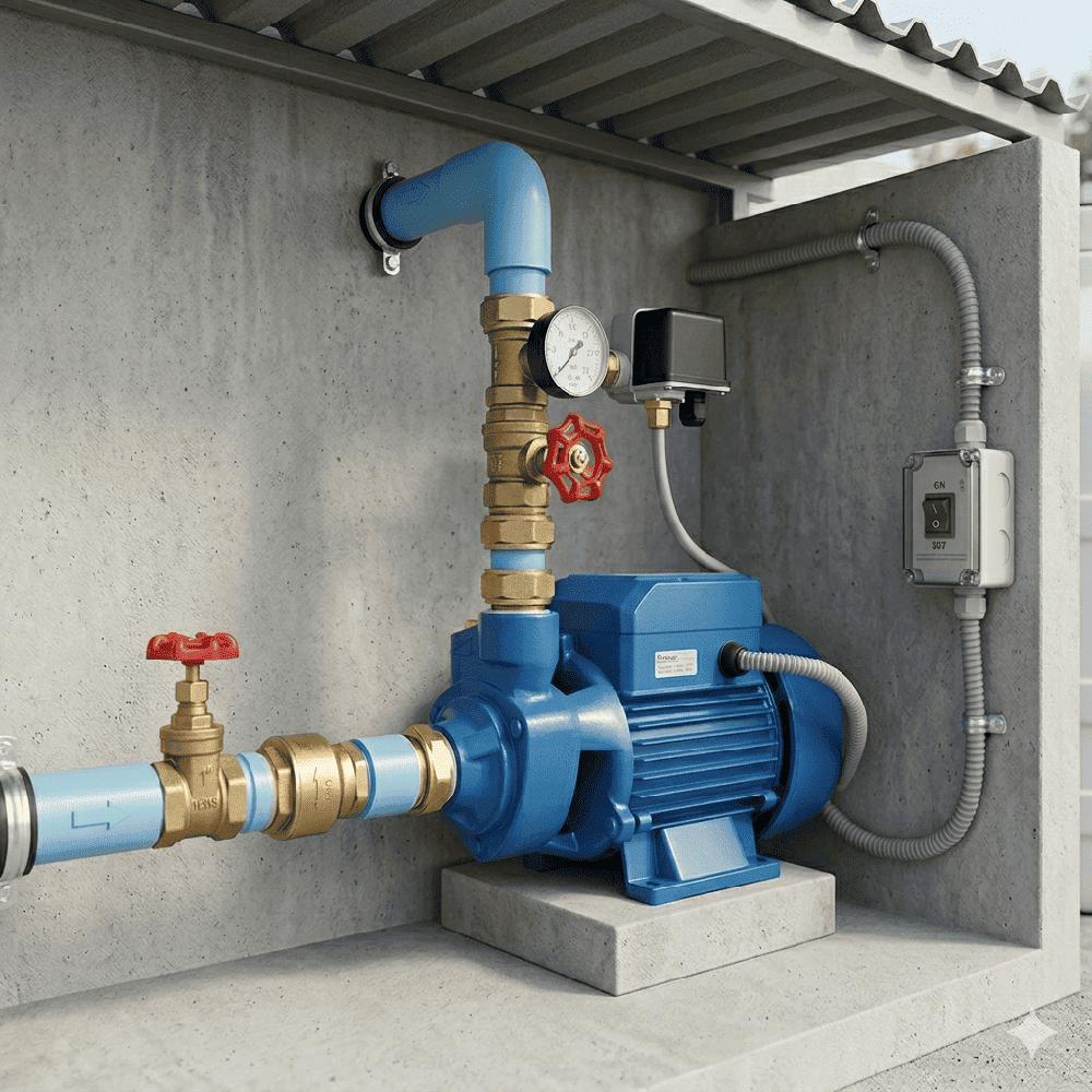 Bomba De Agua Periférica Motor Hidrobomba Eléctrica Color Azul