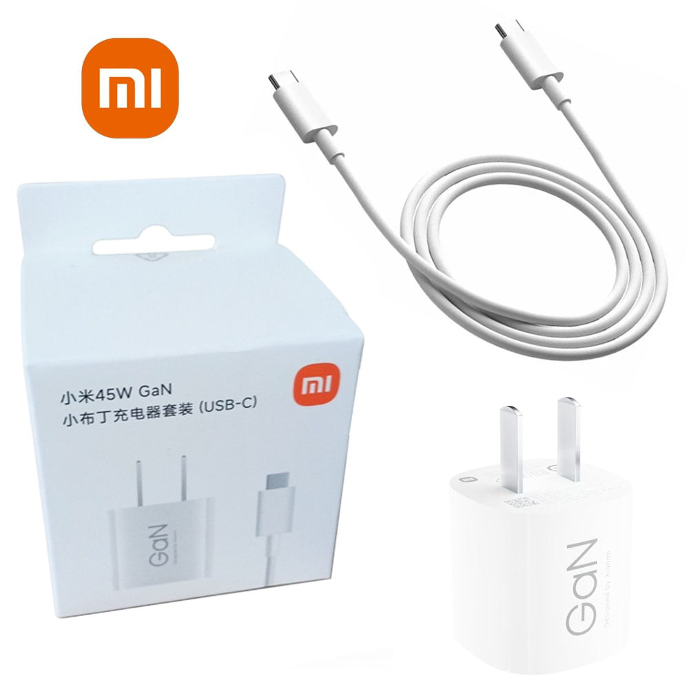 Cargador de Pared Xiaomi 45W GaN USB Tipo-C con Cable Incluido Modelo MDY-17-EA